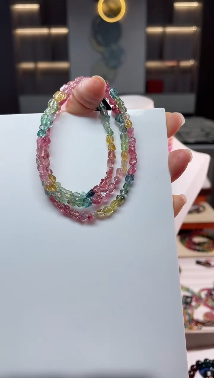 未镶嵌老矿碧玺三圈手串mm+碧玺（多样性发一条）Q