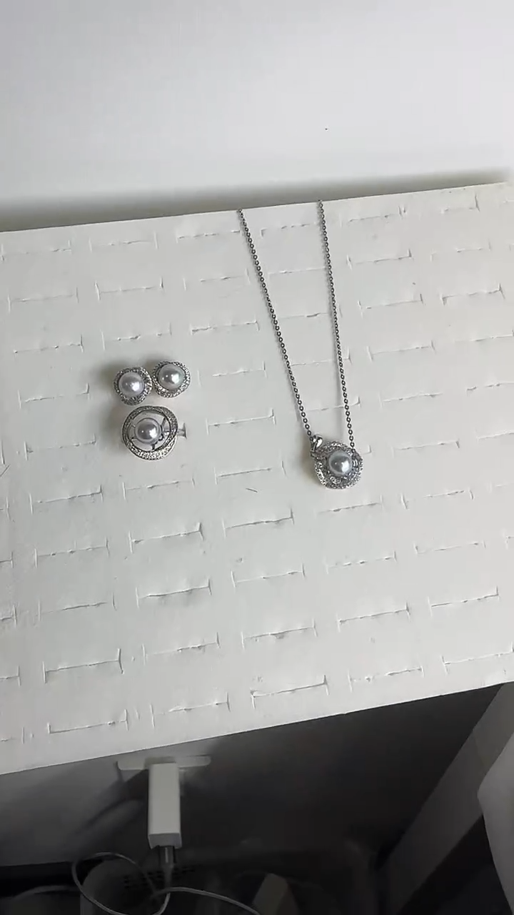 银S925镶嵌套装海水珍珠G026