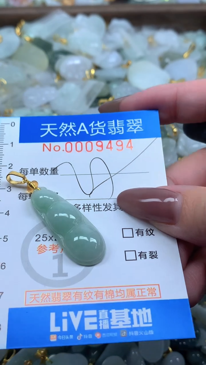颈饰未镶嵌翡翠净货挂件-9494