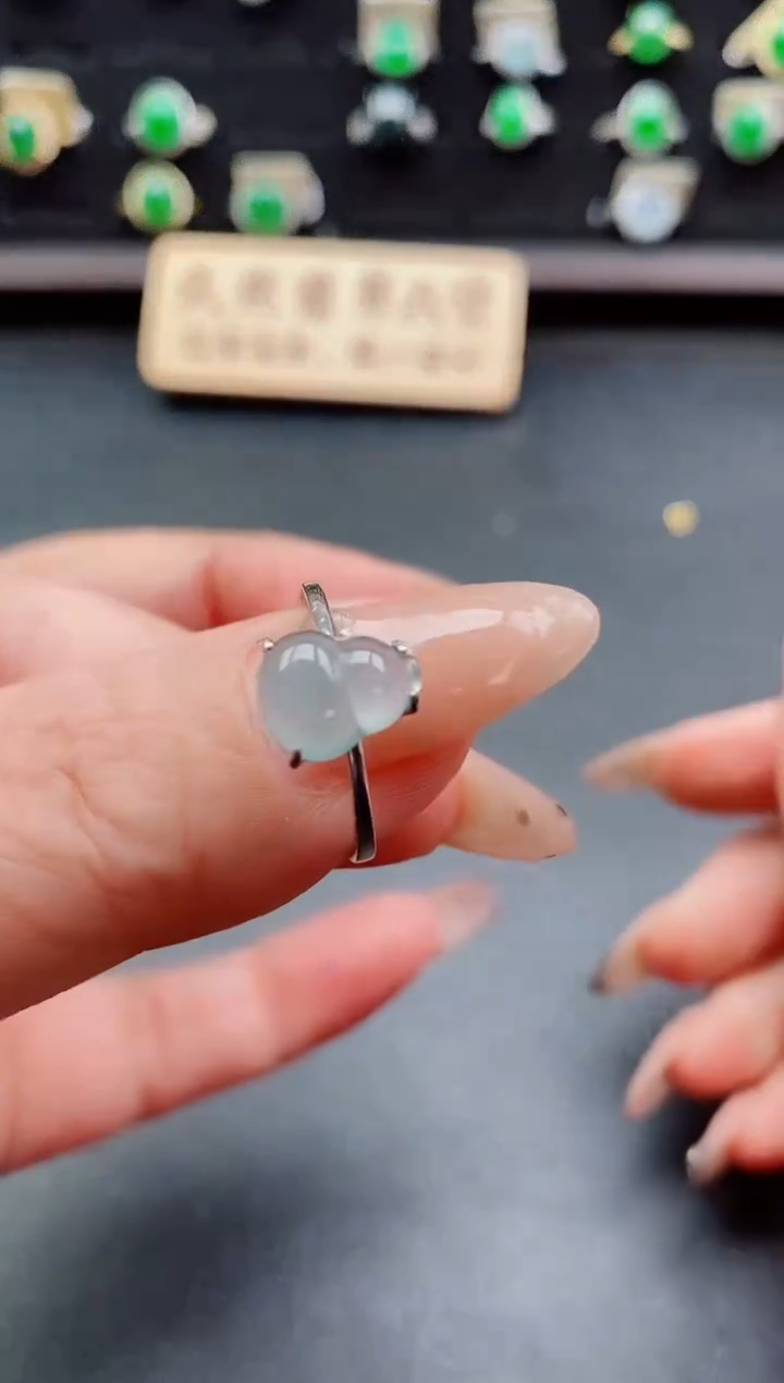 银S925镶嵌戒指翡翠1