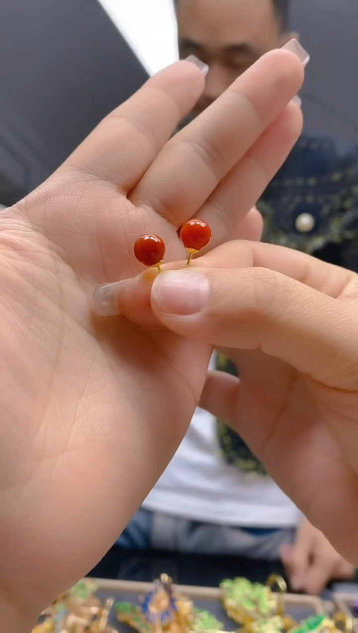 【闪购商品】翡翠耳饰合金395翡翠耳钉