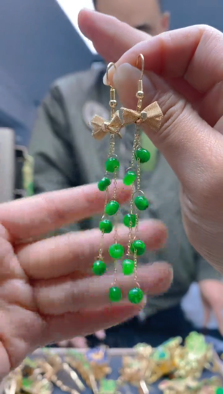 【闪购商品】翡翠耳饰合金0240翡翠耳钩