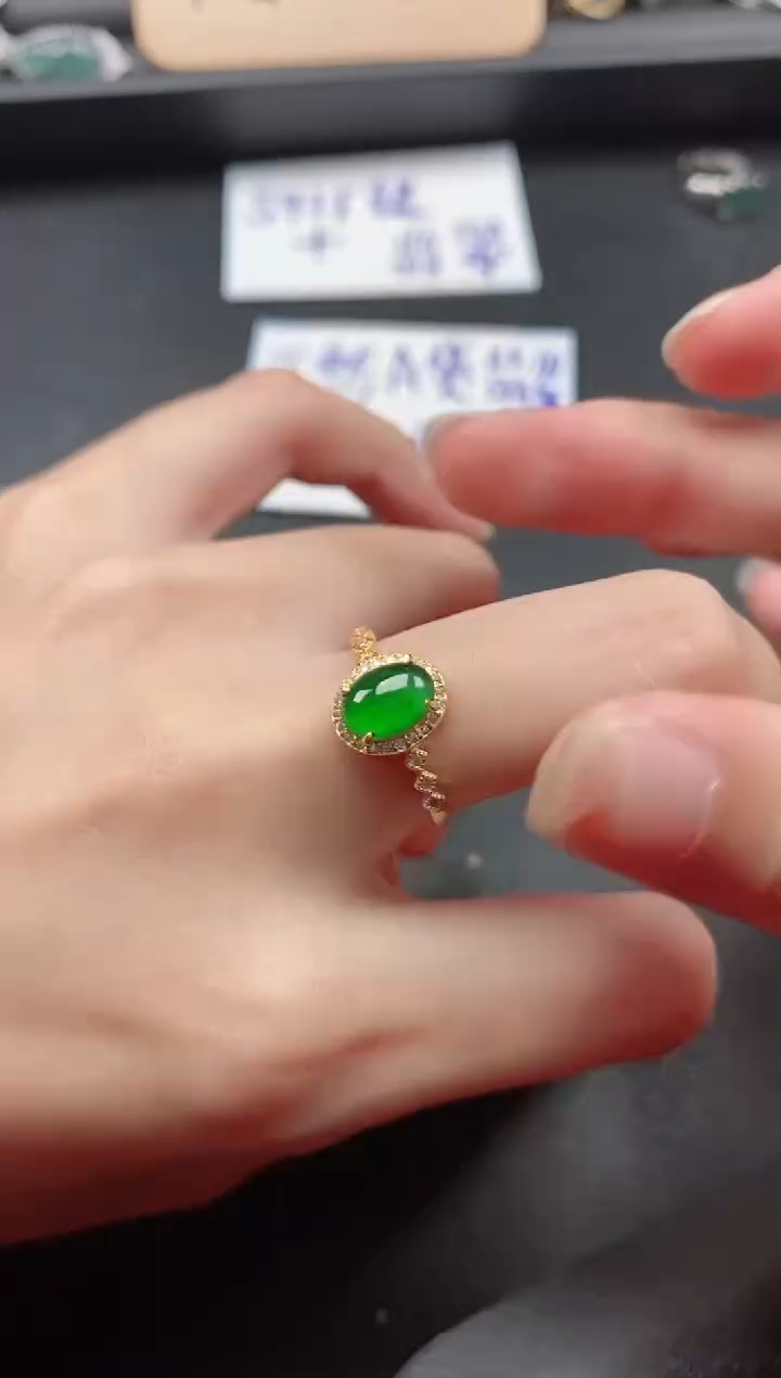 翡翠戒指银S925镶嵌51511
