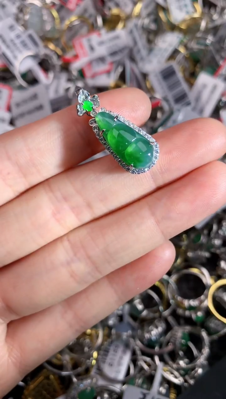 银S925镶嵌戒指翡翠111---5