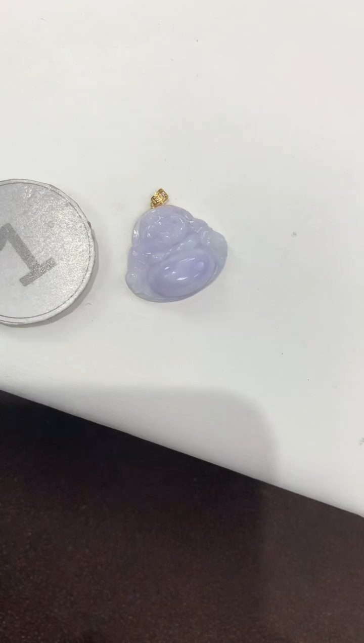 颈饰18K金镶嵌翡翠天然缅甸A货翡翠