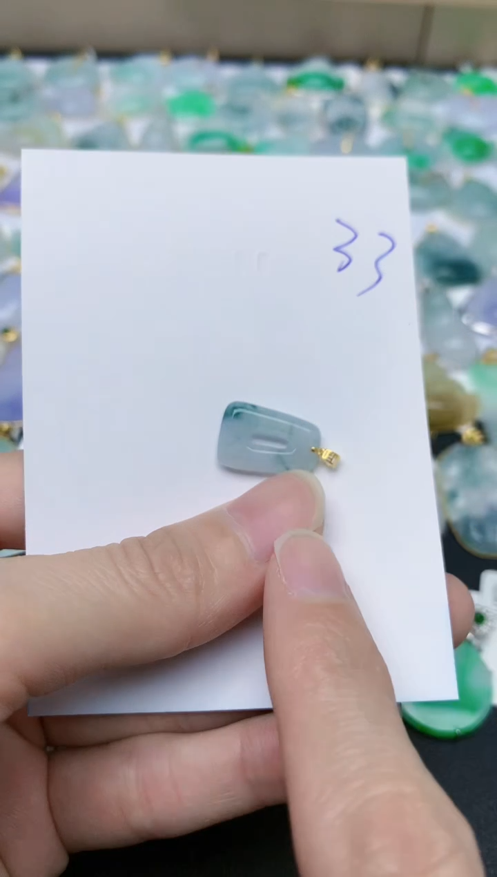 【闪购商品】翡翠颈饰18K金镶嵌天然缅甸A货翡翠