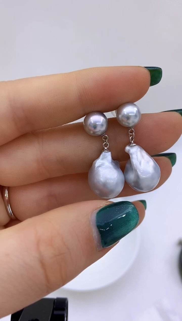 【闪购商品】海水珍珠耳饰18K金镶嵌189