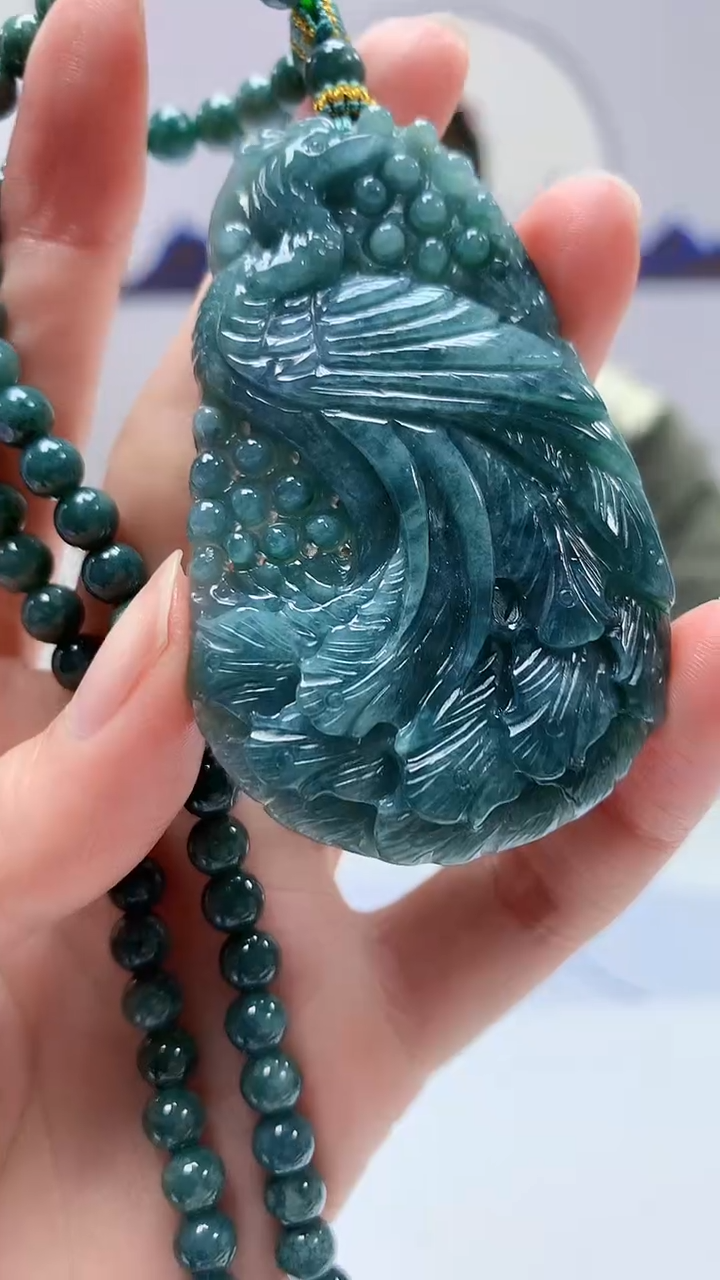 【闪购商品】定制翡翠未镶嵌5152zm-毛货挂件48凤凰