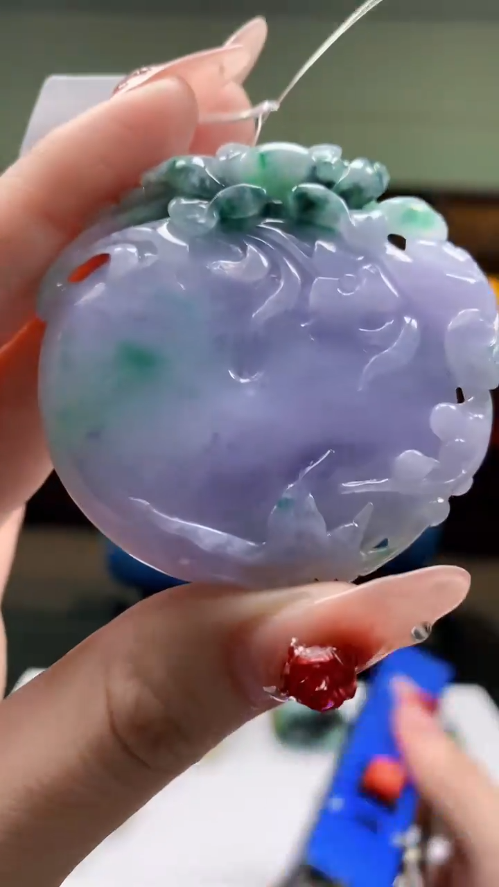 【闪购商品】定制翡翠未镶嵌1051ry-毛货挂件48