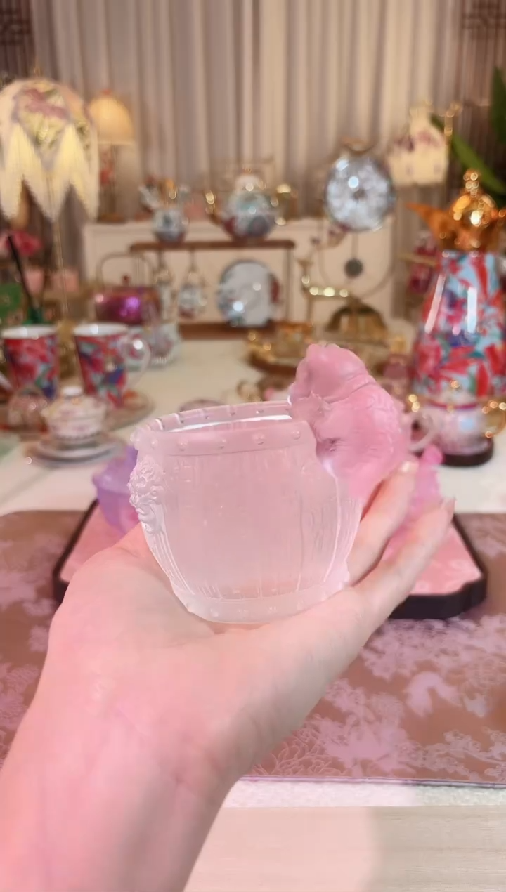 【闪购商品】瓷卡普拉 猫咪鼓杯 粉