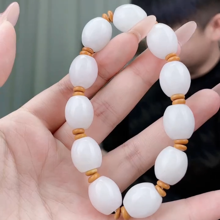 和田玉白玉冰白转运珠手串 （拍一发一，多样性发货！）