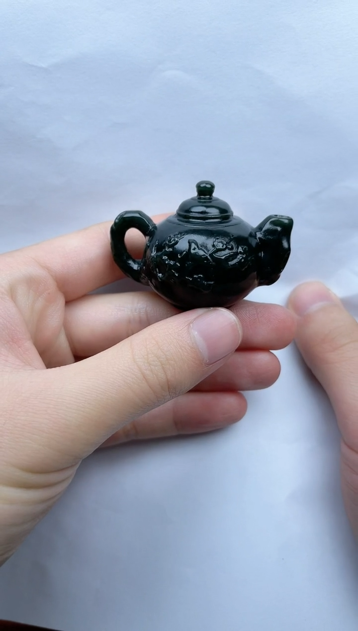 【闪购商品】和田玉摆件银S925镶嵌壶kk