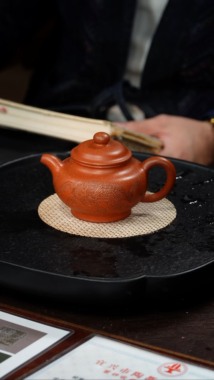 茶壶紫砂薛建华 掇只71 玉成窑金砂 320毫升
