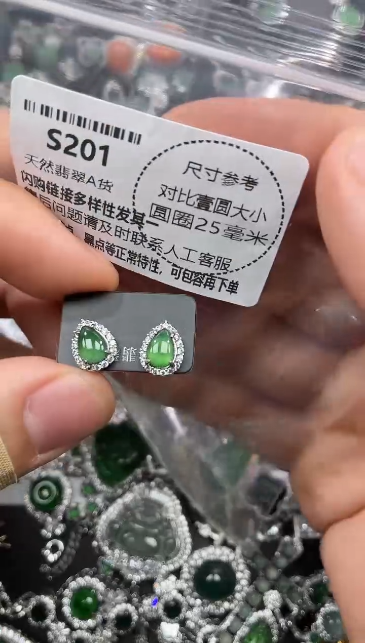 颈饰未镶嵌翡翠S201耳钉