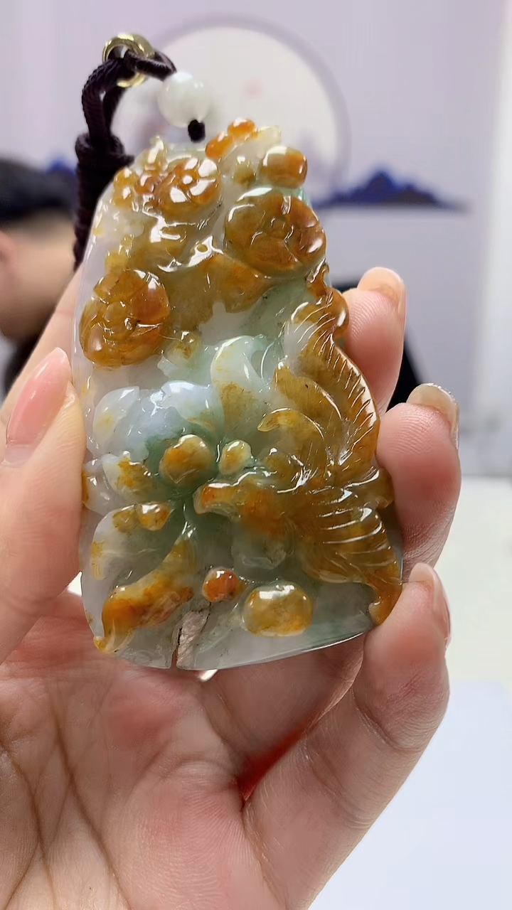 【闪购商品】定制翡翠未镶嵌5060ms-毛货36花鸟