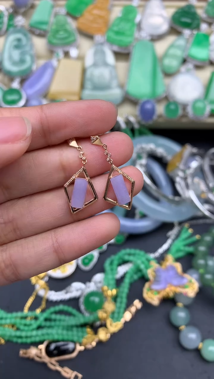 【闪购商品】翡翠耳饰18K金镶嵌252-中国好珍宝