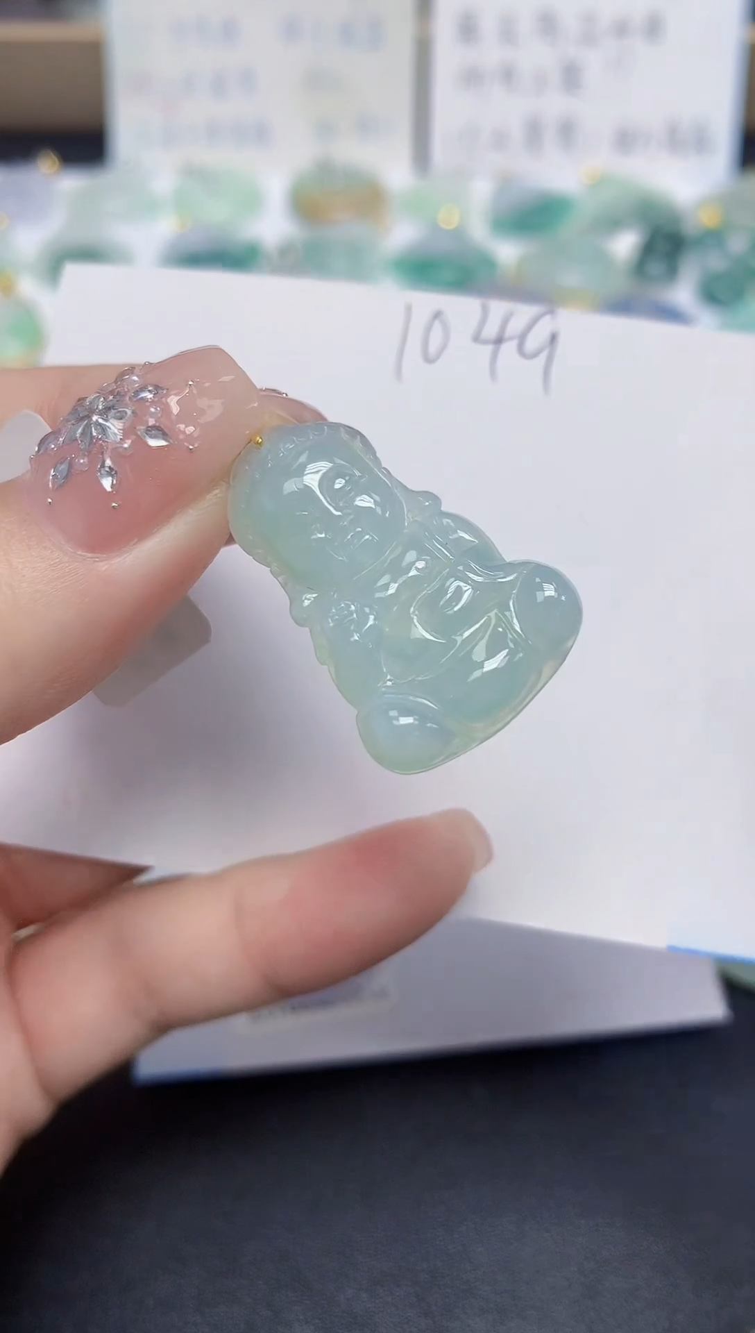 颈饰18K金镶嵌翡翠天然缅甸翡翠A货翡翠百元以上9元证书费自理