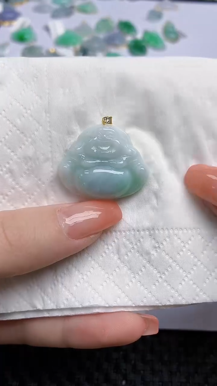 【闪购商品】翡翠颈饰18K金镶嵌天然翡翠A货