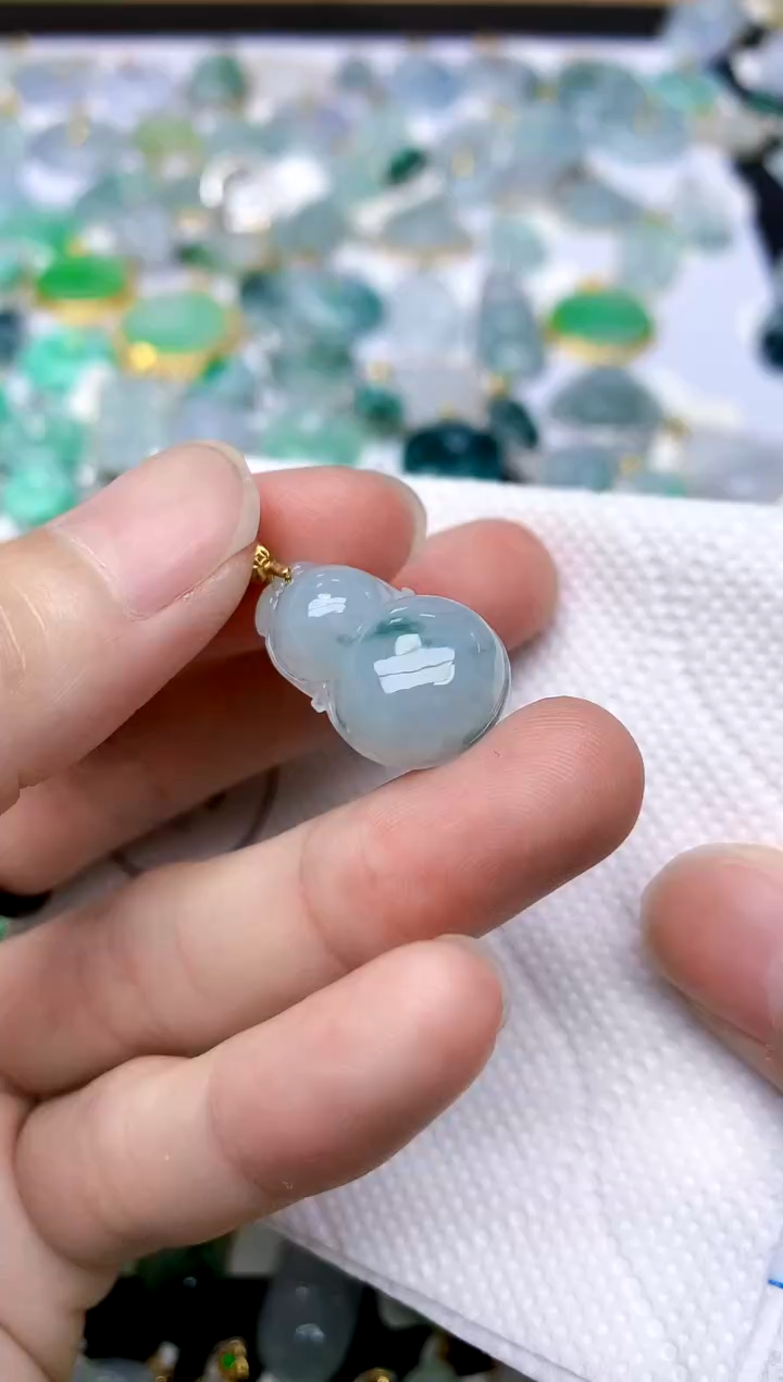 颈饰银S925镶嵌翡翠天然A货翡翠