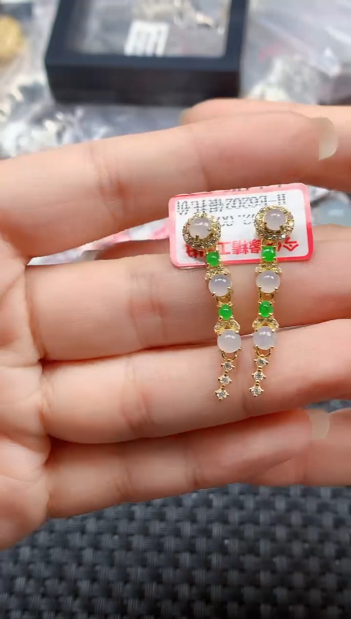 银S925镶嵌戒指翡翠天然A货缅甸翡翠