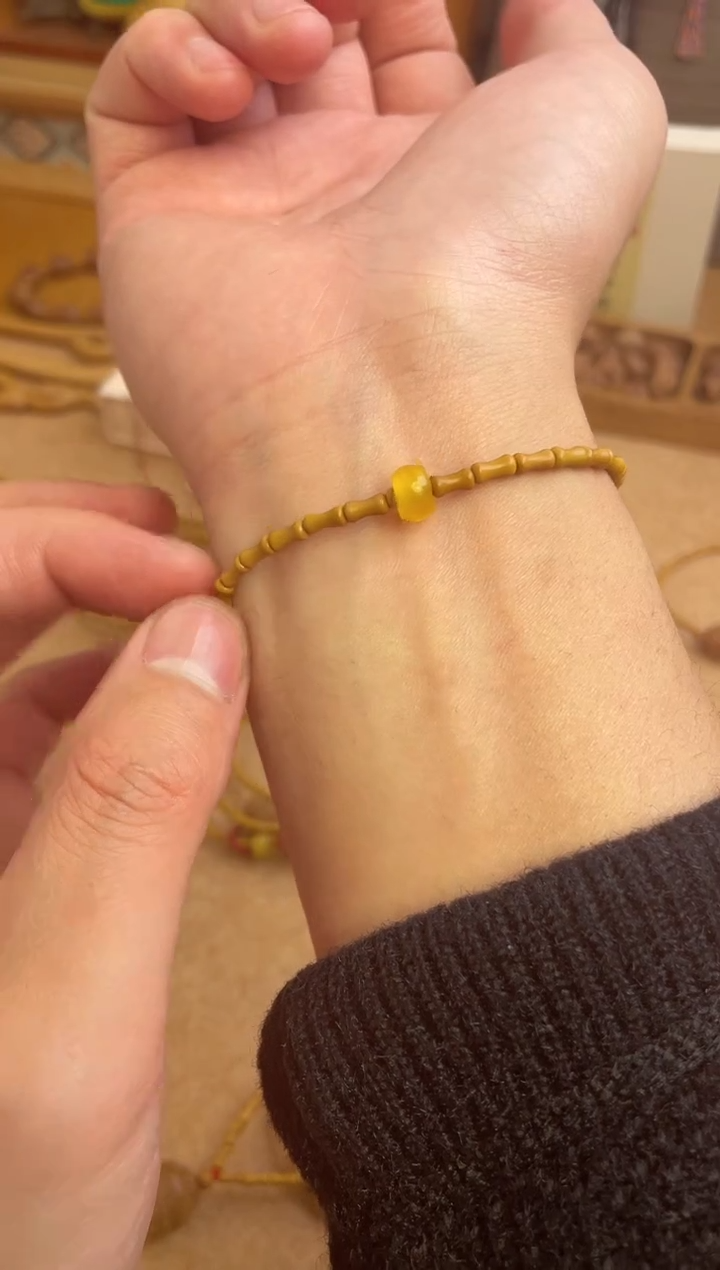 竹节手串一物一拍单圈加黄跑环