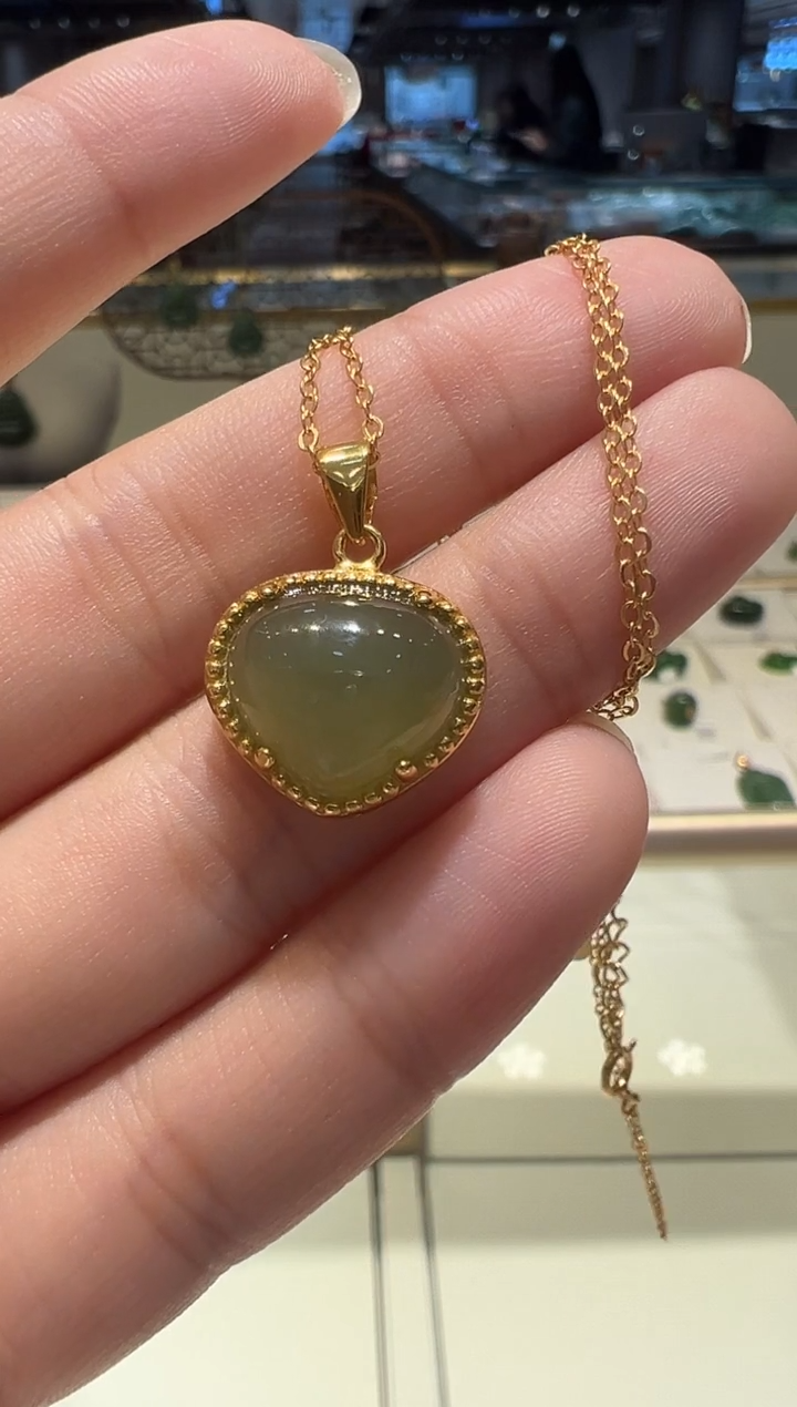 【闪购商品】和田玉颈饰银S925镶嵌@@F1145QY