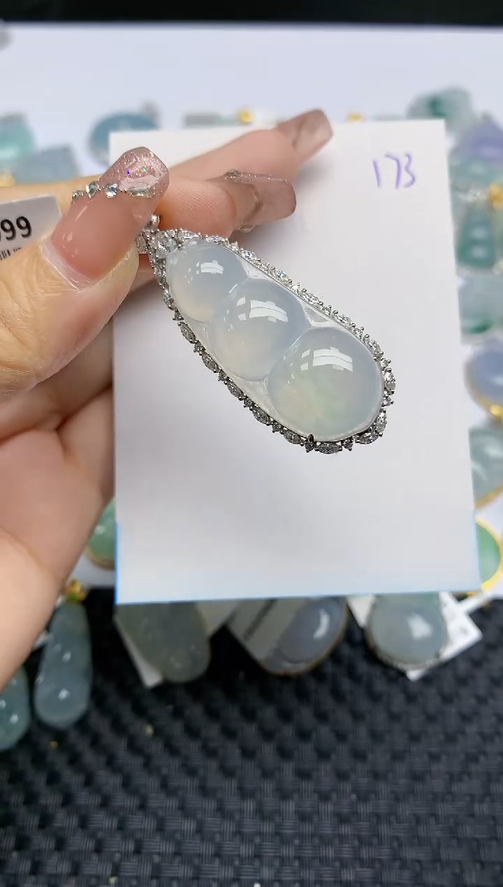 【闪购商品】翡翠颈饰18K金镶嵌天然A货翡翠 173