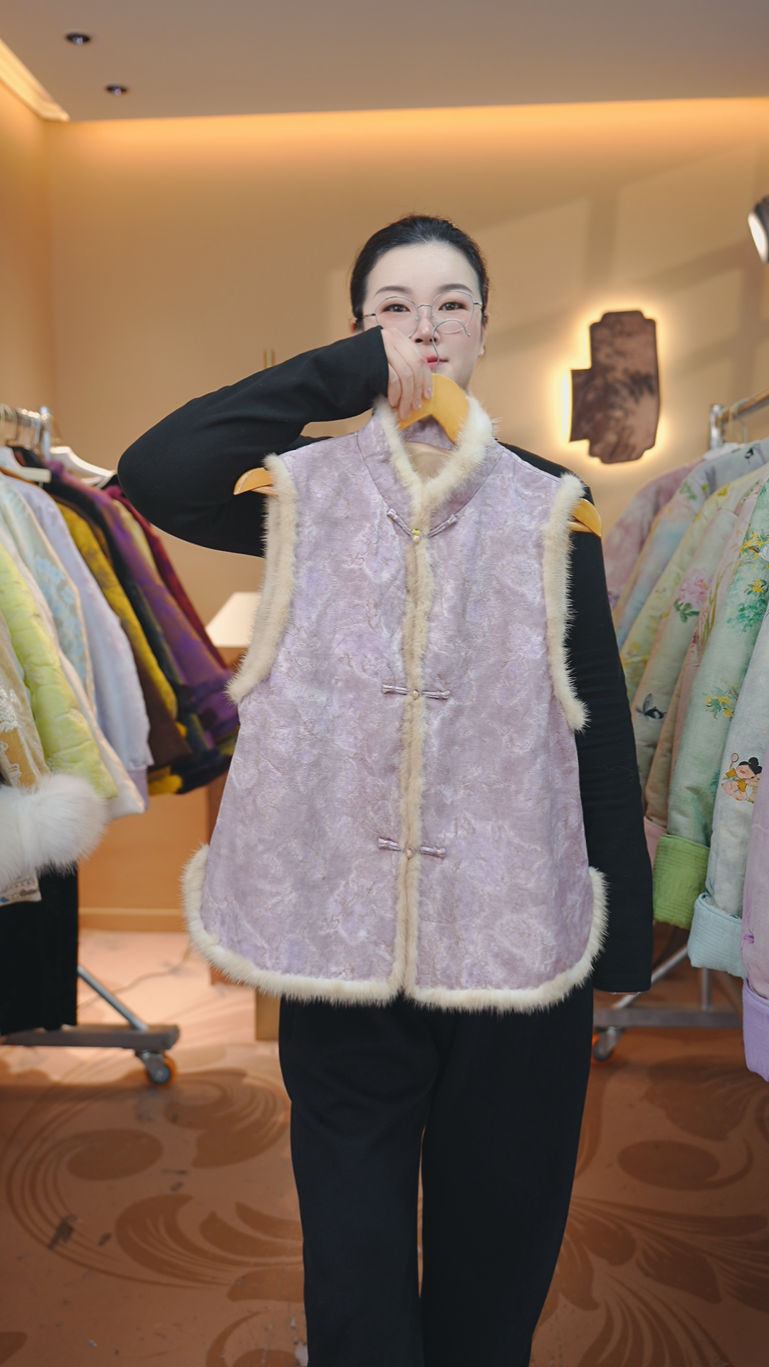 【紫霞仙子】冬季国风新中式冬款棉服马甲上衣女