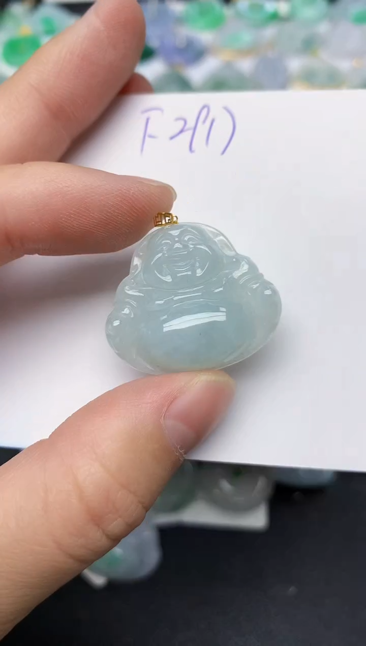 颈饰18K金镶嵌翡翠天然缅甸A货翡翠百元以上9元证书费自理