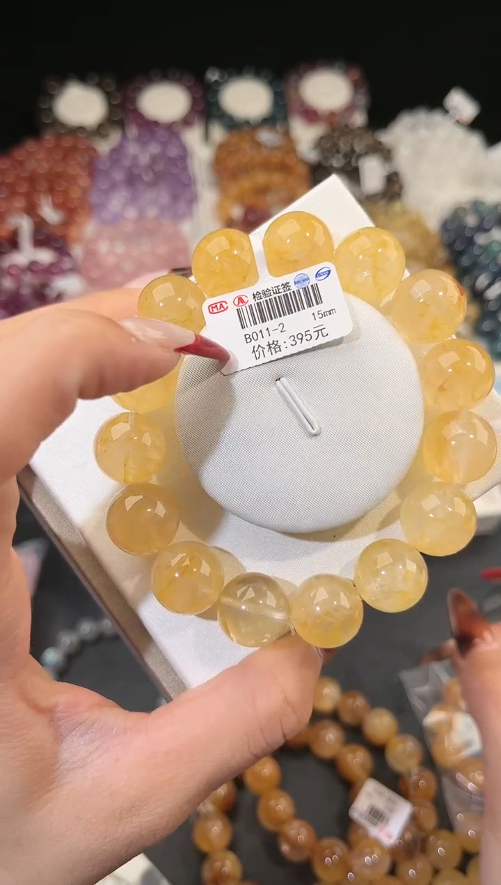 【闪购商品】水晶手链未镶嵌多样性发一黄胶花15mm