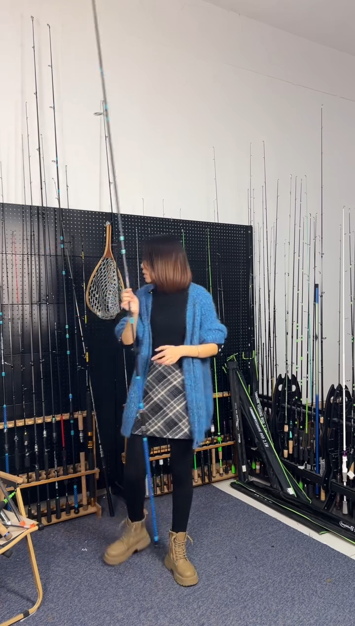 3.6m碳素蓝鳞三节竿3.6米直柄（瑕疵尾货竿，没有售后，介意勿拍）
