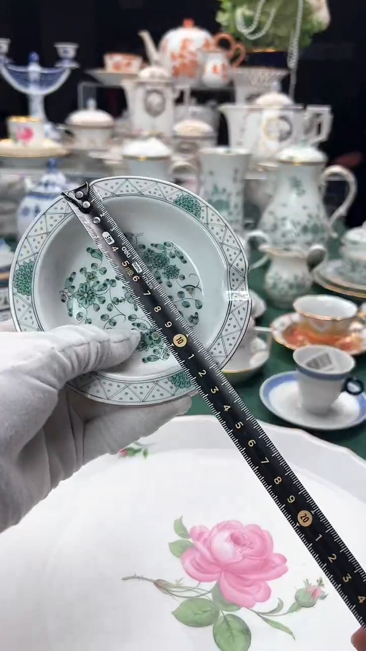 【闪购商品】瓷片梅森绿色印度之花烟灰缸