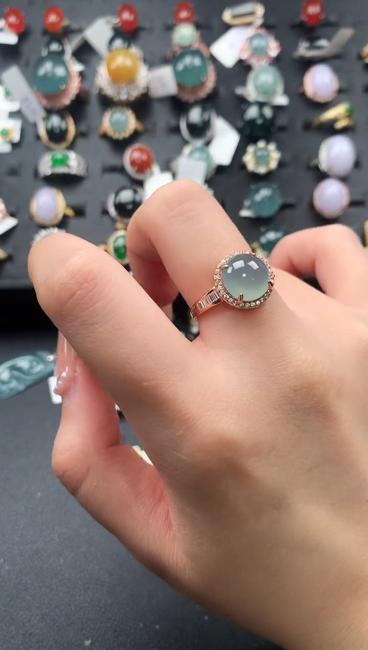 【闪购商品】翡翠戒指银S925镶嵌52141