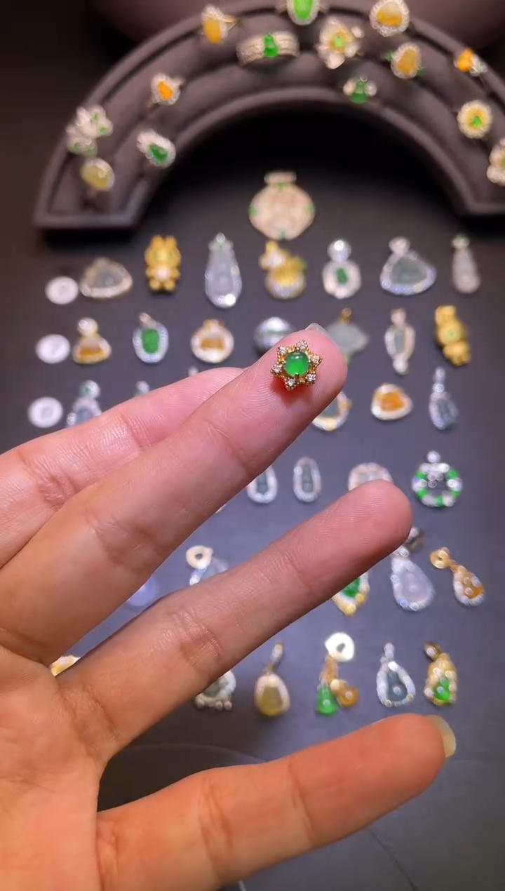 吊坠(不含链)银S925镶嵌翡翠1