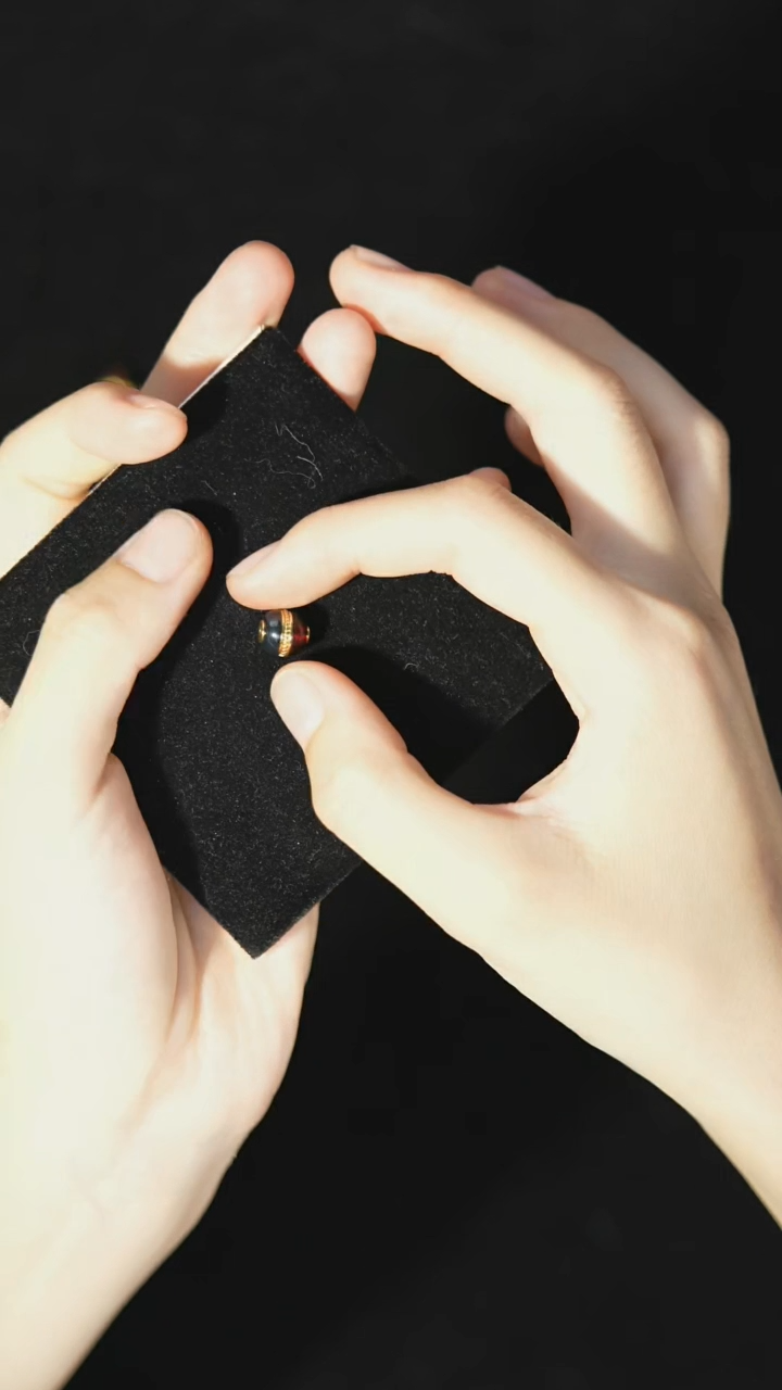 【闪购商品】琥珀裸石银S925镶嵌8mm红蓝汉堡珠