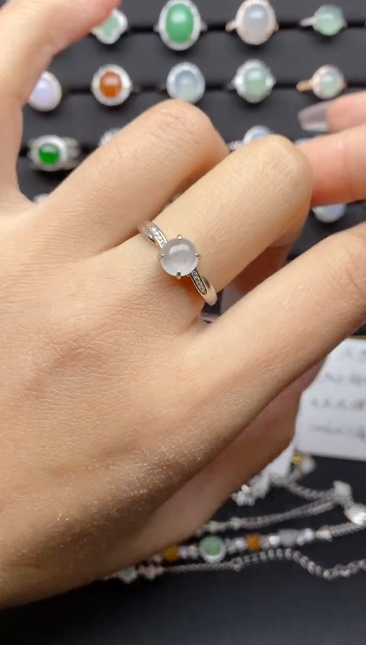 【闪购商品】翡翠戒指银S925镶嵌S925银镶嵌翡翠戒指