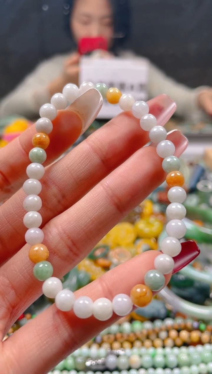 【闪购商品】翡翠颈饰未镶嵌5-6MM/R/翡翠A货一图一物