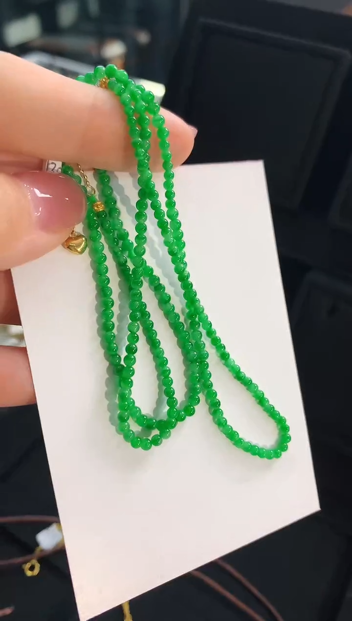 【闪购商品】翡翠颈饰18K金镶嵌珠串