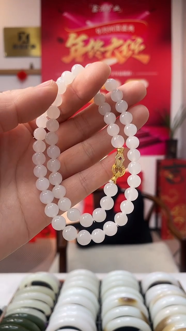 【闪购商品】和田玉颈饰银S925镶嵌高品天泰卡8-7美人链随机发一件