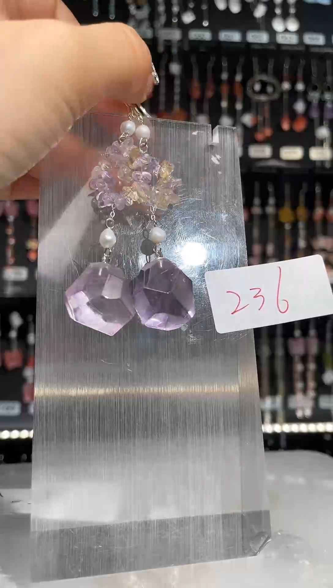 【闪购商品】紫晶耳饰银S925镶嵌喜欢拍