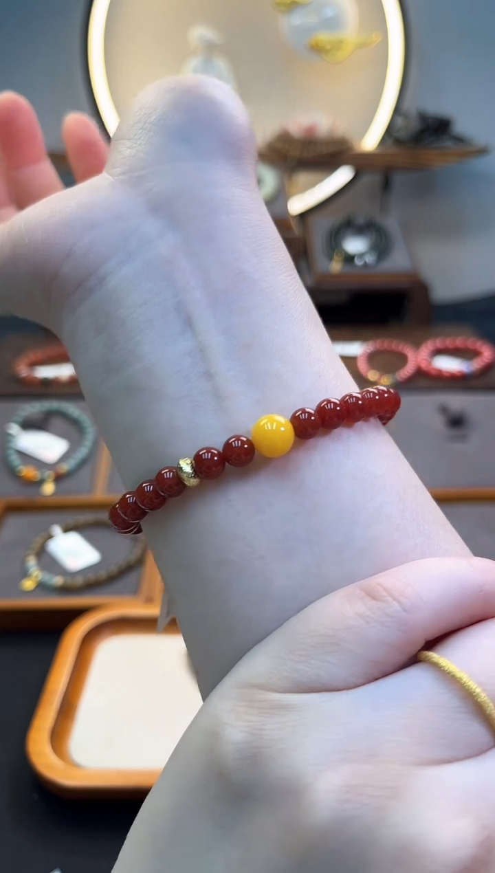 【闪购商品】玛瑙/玉髓手链合金货号820