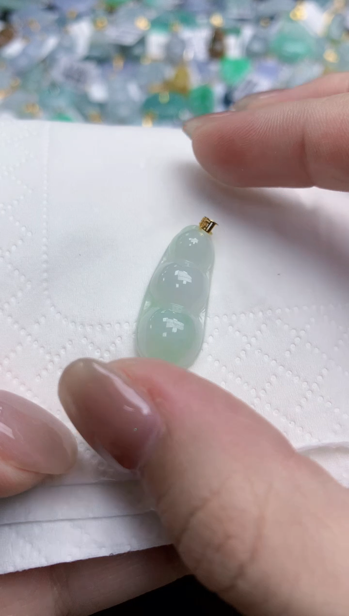 【闪购商品】翡翠颈饰18K金镶嵌天然缅甸翡翠A货