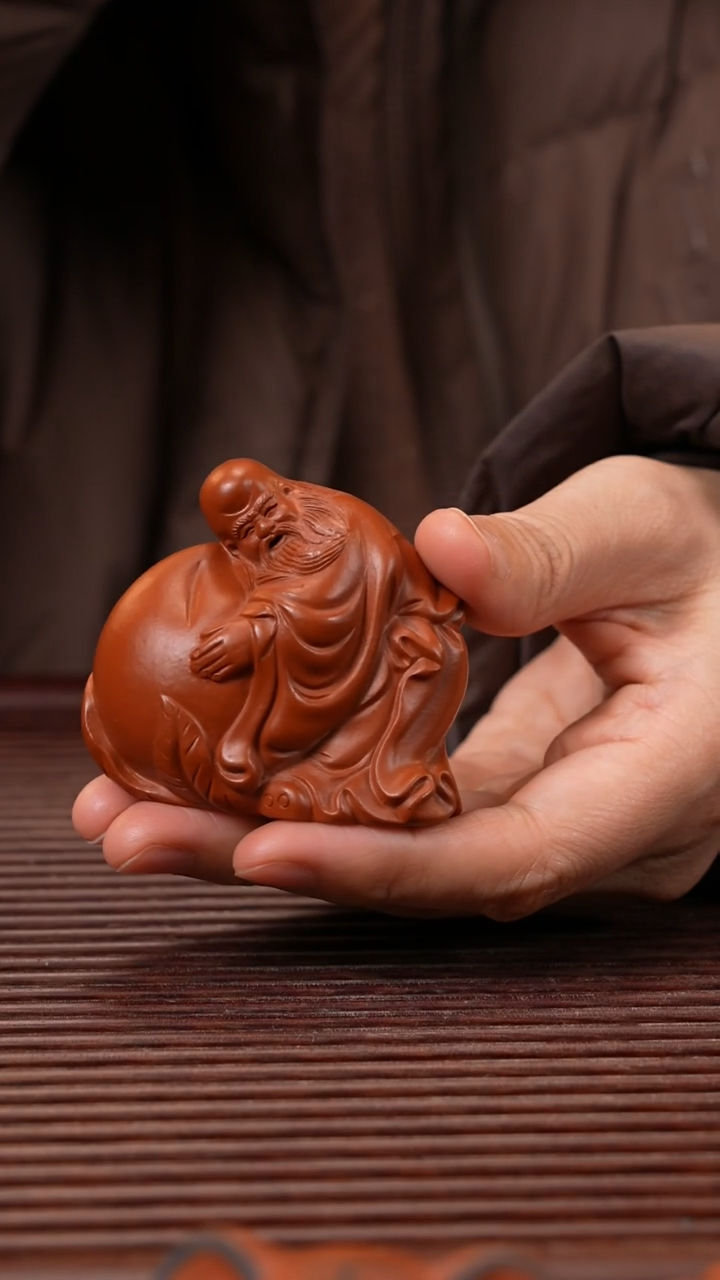 【闪购商品】紫砂茶宠朱泥寿星
