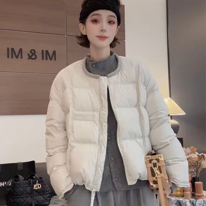 2025秋冬季新款潮流设计感双拉链龟背羽绒服女减龄百搭保暖短外套