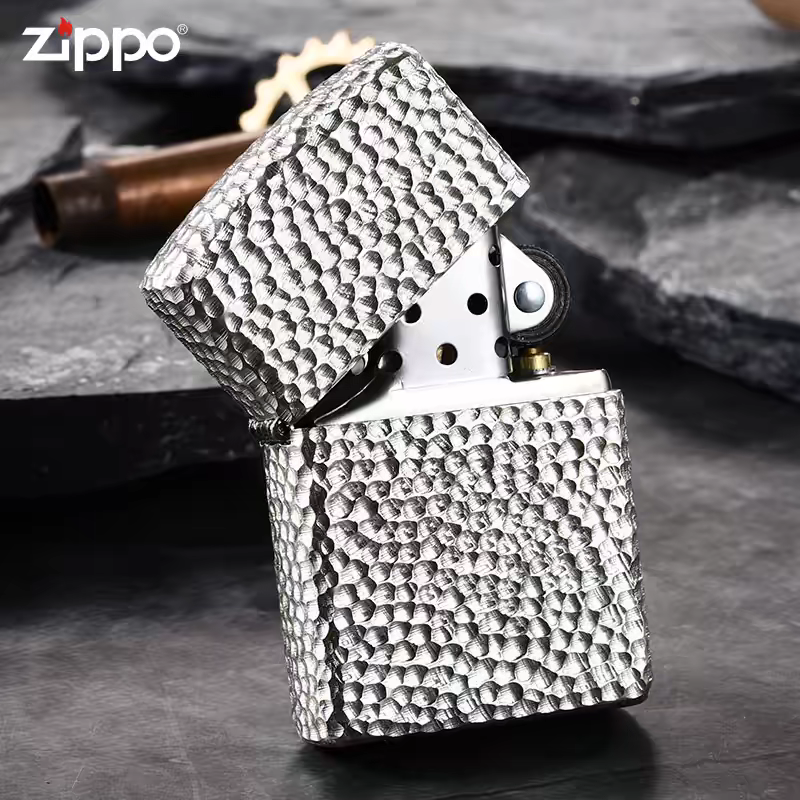 【CC】Zippo打火机纯银盔甲陨石坑