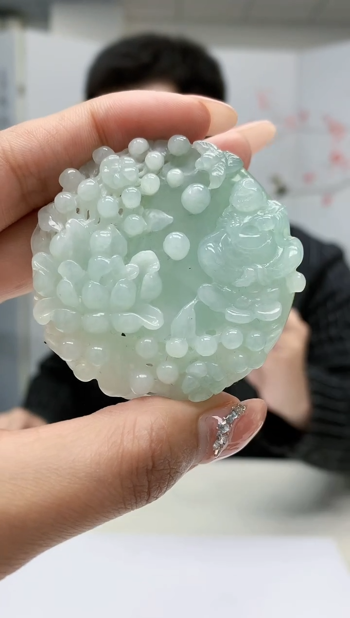 【闪购商品】定制翡翠未镶嵌5153MM-毛货挂件72