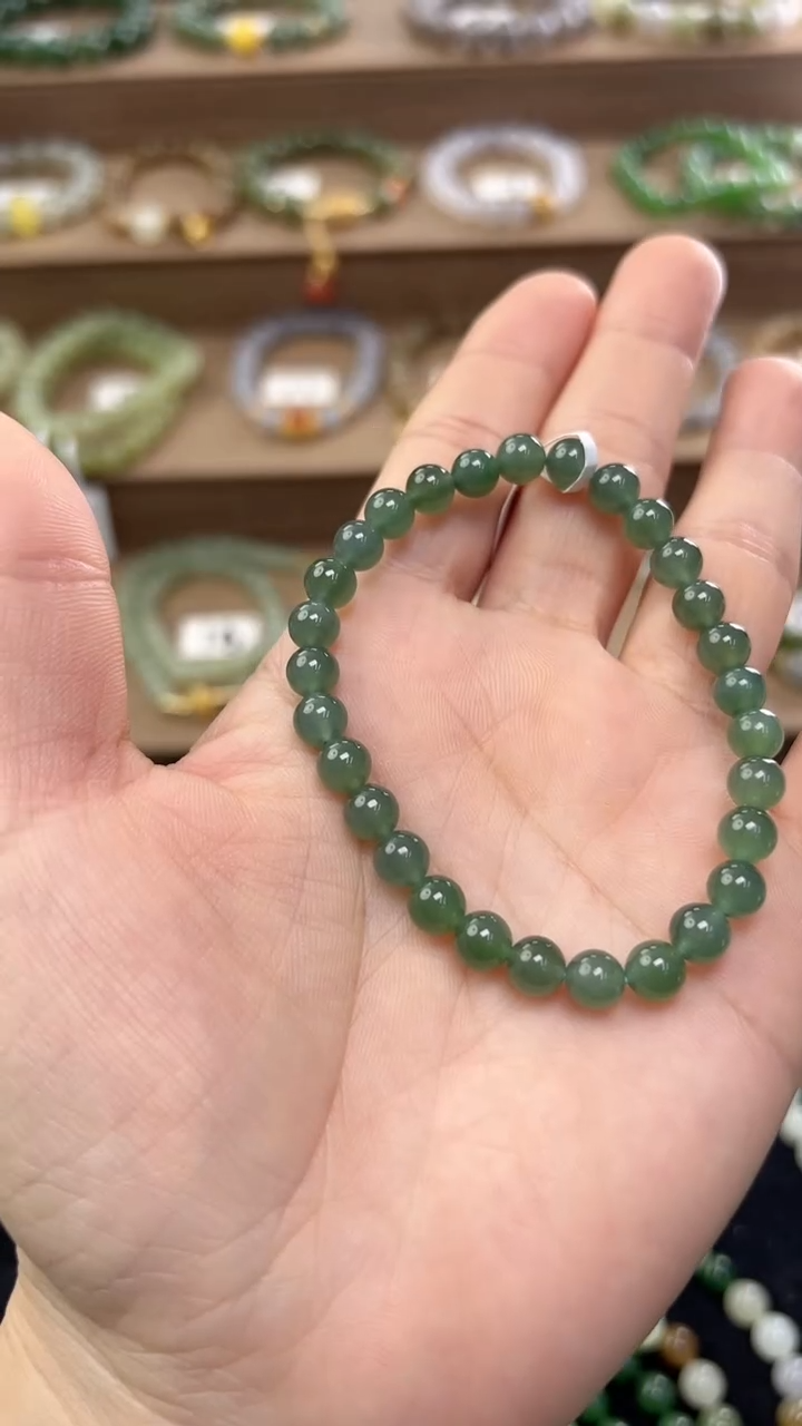 【闪购商品】和田玉手串未镶嵌6m碧玉