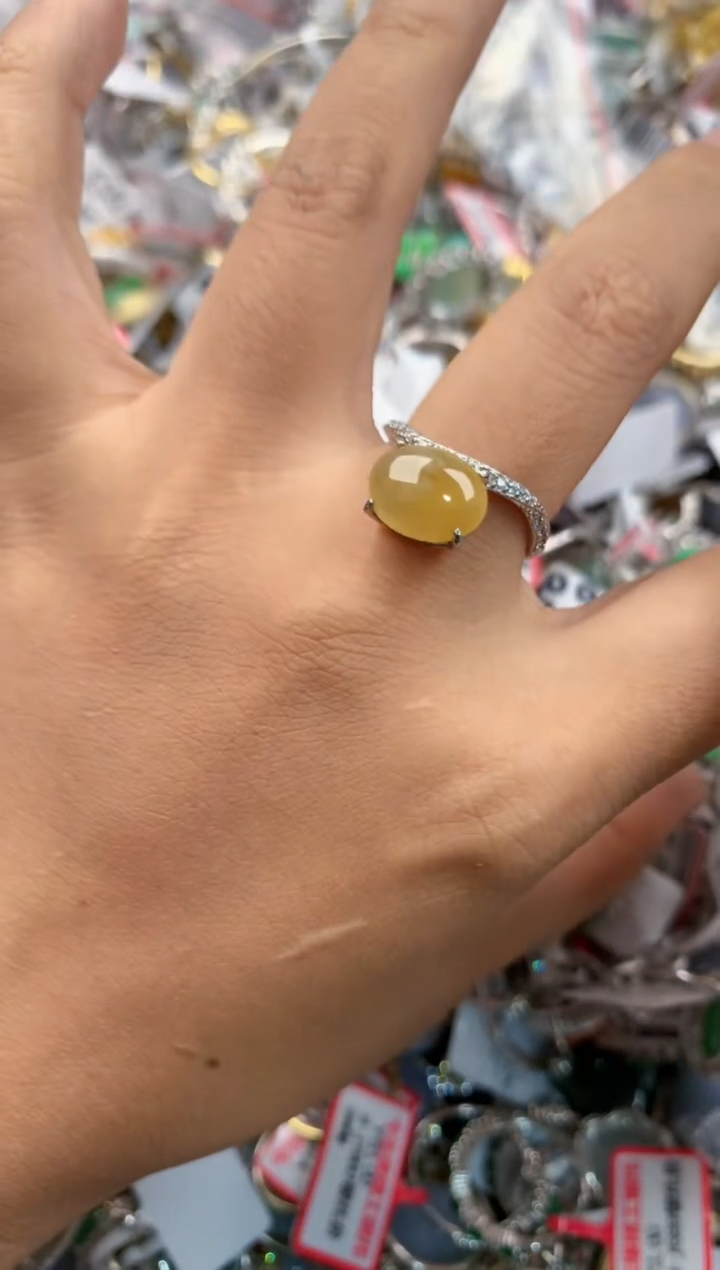 银S925镶嵌戒指翡翠888----8