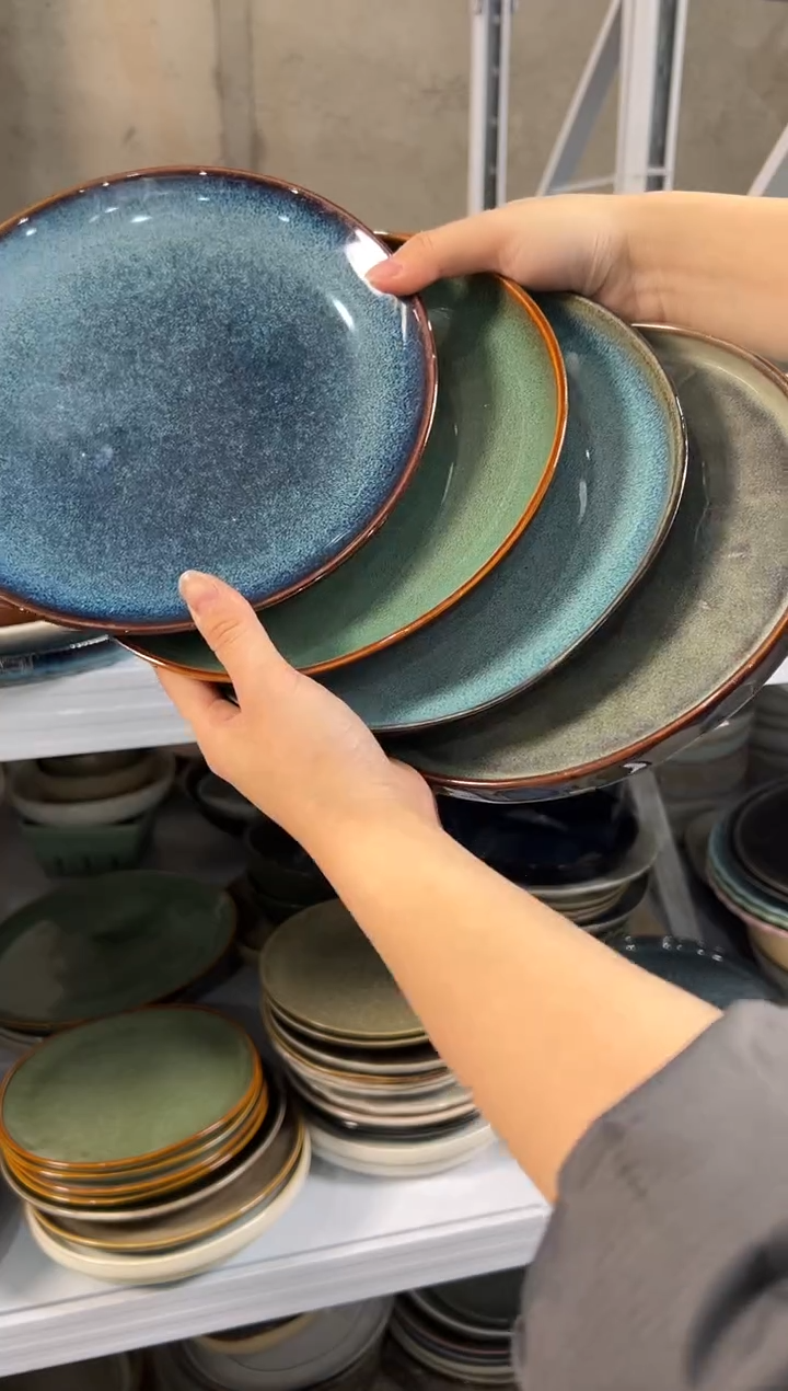 陶瓷外贸尾货瑕疵满20包邮X4 小盘8英寸