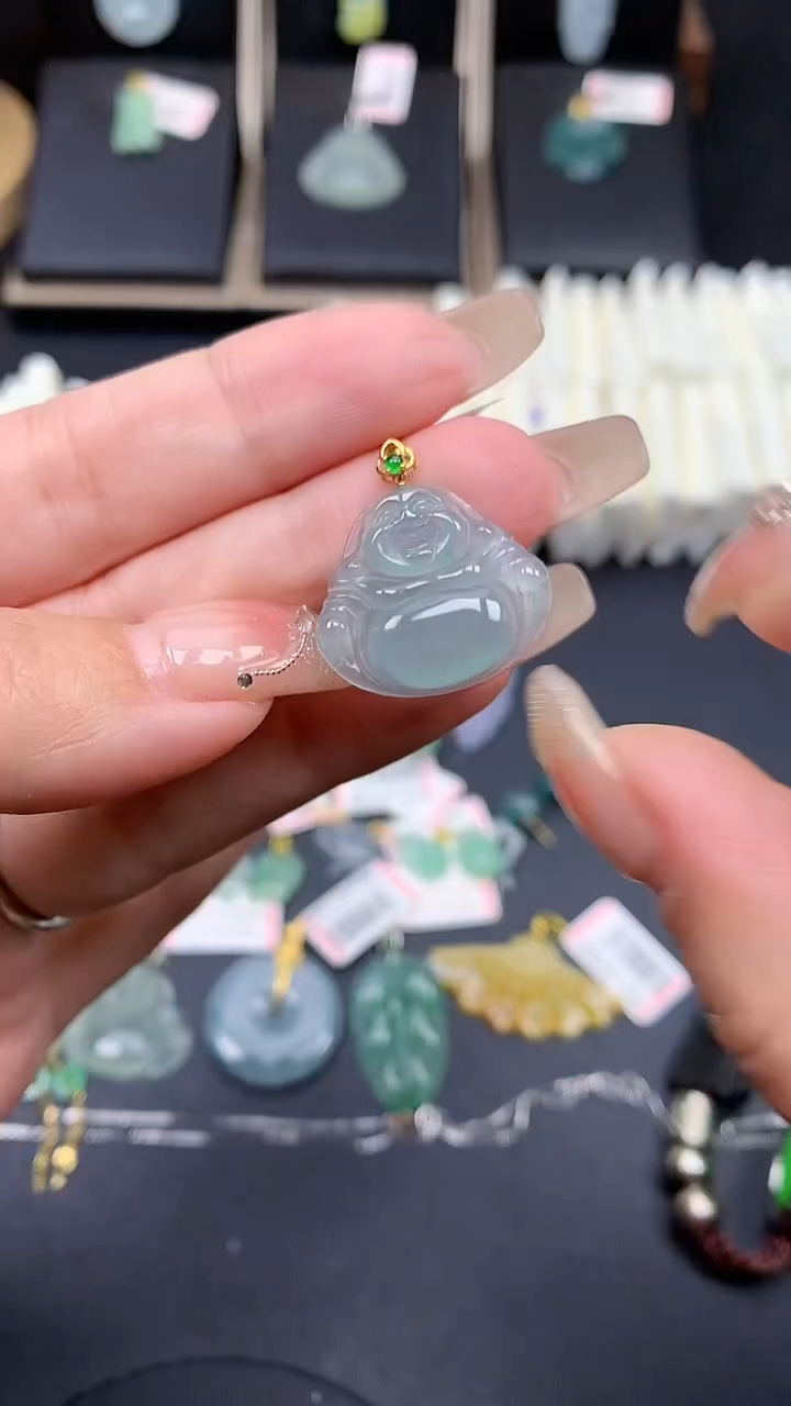 【闪购商品】翡翠吊坠(不含链)18K金镶嵌MS142005